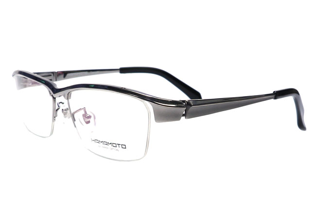 国産のチタン製メガネセット,HAMAMOTO,非球面の度付きレンズ付き眼鏡